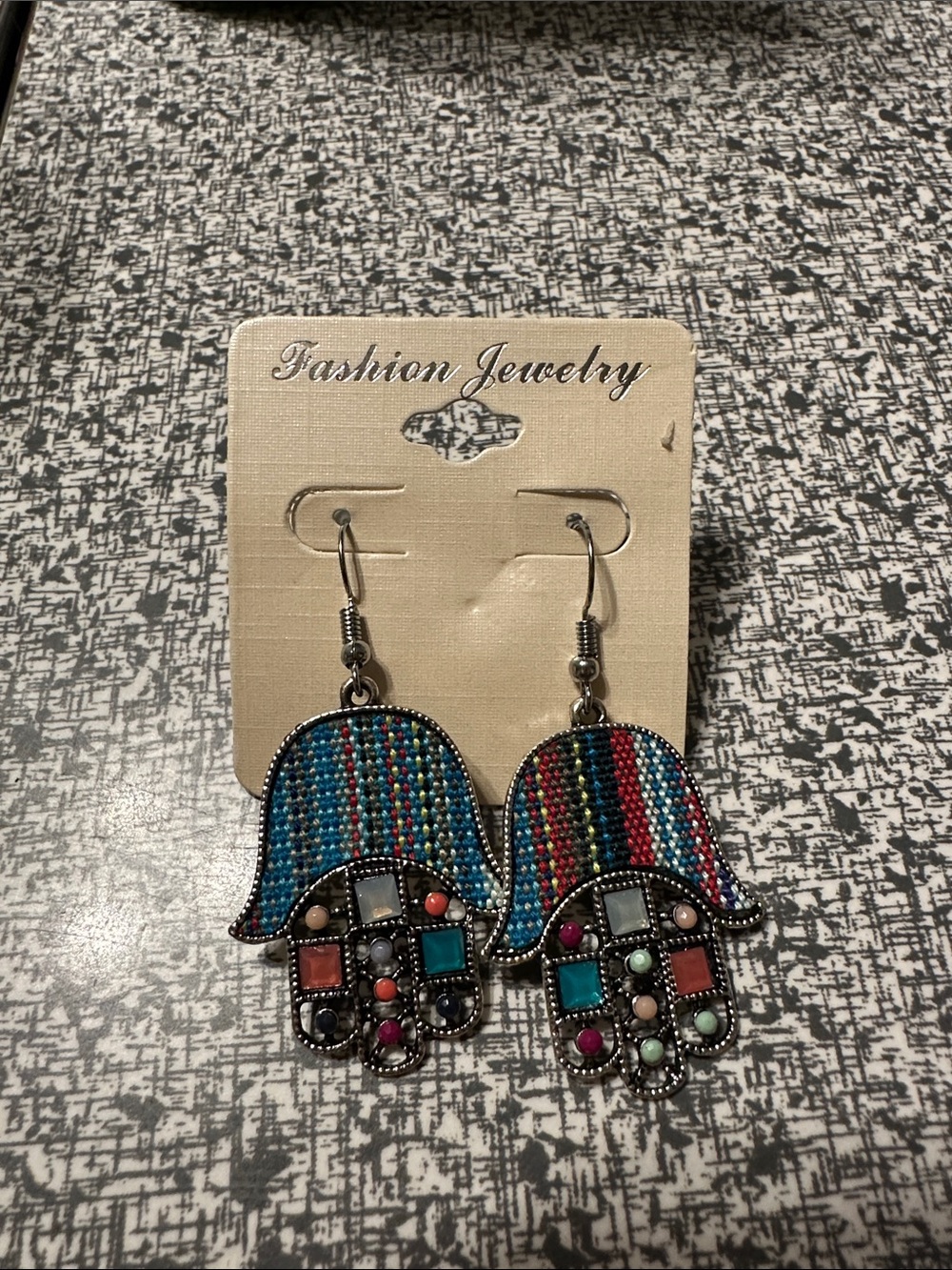 Fashion earrings - multi color - silver